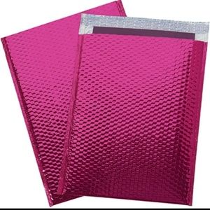 Pink metallic poly bubble mailer 12 pack size 6X10